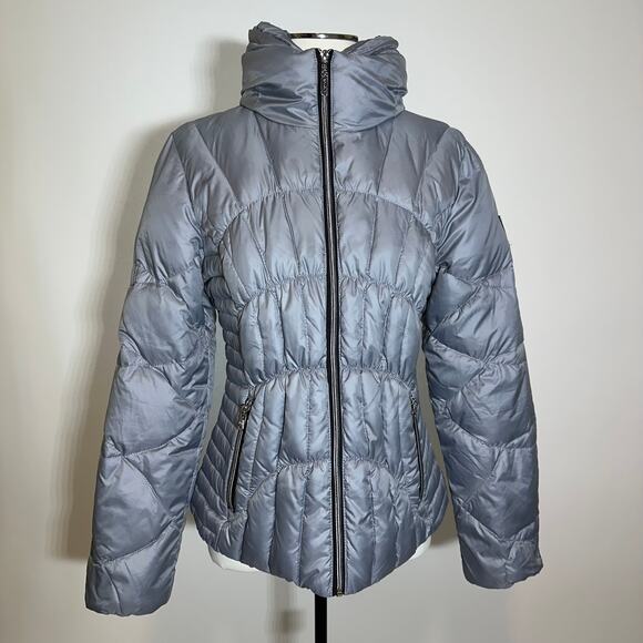 Guess Los Angeles Gray Down Fill Puffer Jacket Winter Coat Womens Size Medium M - Picture 1 of 12